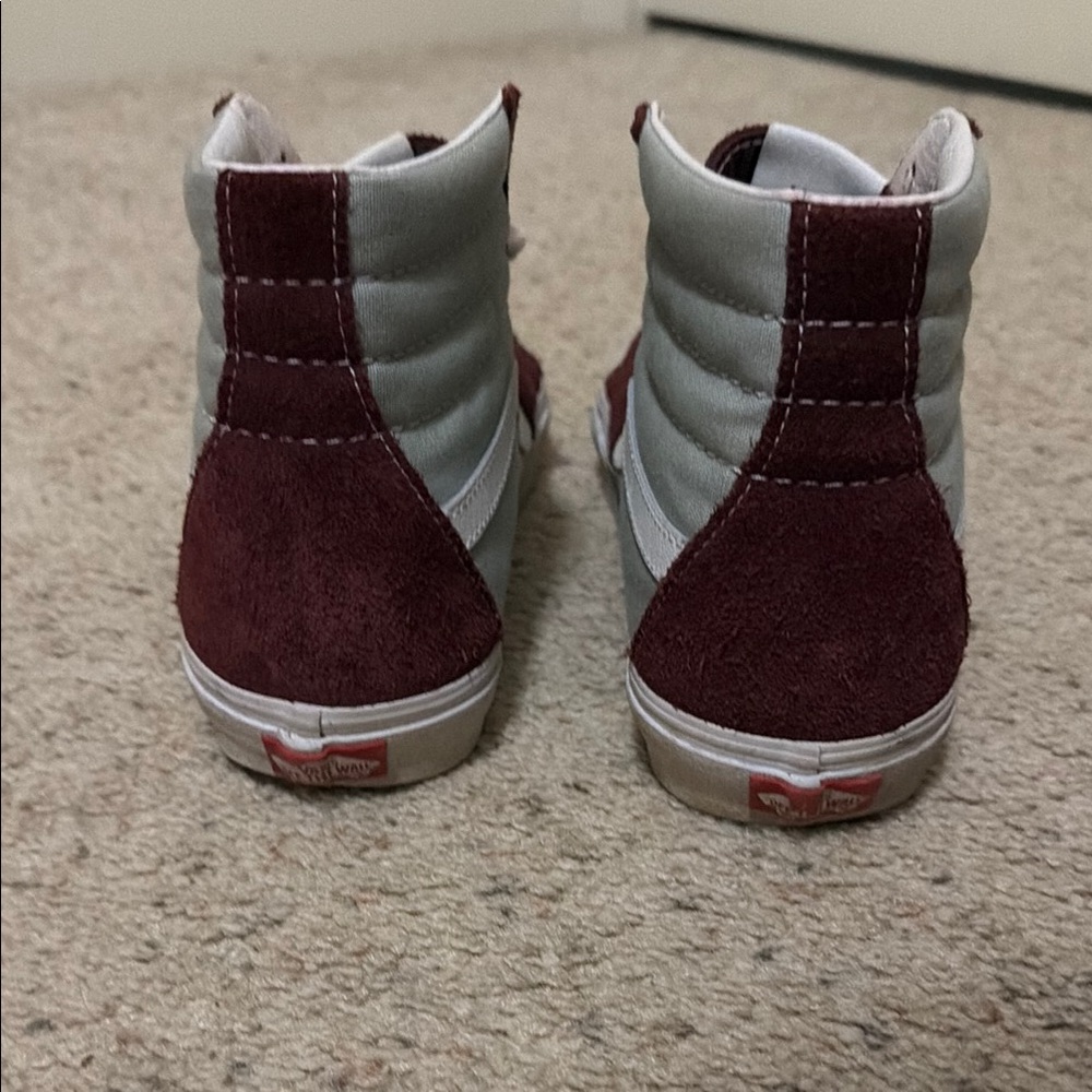 Vans Maroon and White High-Top Sneakers - Picture 3 of 7